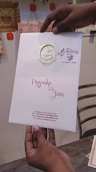 Single Insert Ganesh Ji Hindu wedding invitation card SCH-F-72 — Vishakha Collections, India