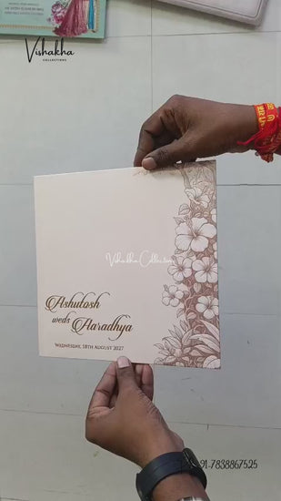 Semi Box Double Door Flower Hindu Muslim Christian Sikh Jain invitation Cards LN-939 – video