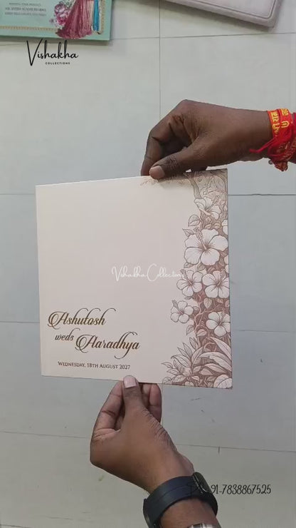 Semi Box Double Door Flower Hindu Muslim Christian Sikh Jain invitation Cards LN-939 – video