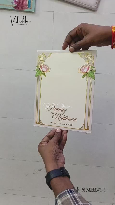 Semi Box MDF Board Laser Cut Ribbon Flower Hindu Muslim Christian Sikh Jain invitation Cards LN-1007 – video