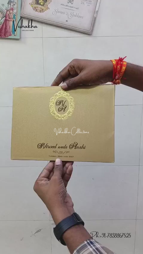 Semi Box Padded Double Door Hindu Muslim Christian Sikh Jain invitation Cards LN-946 – video