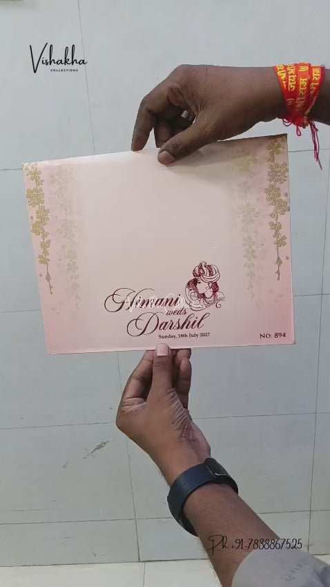 Semi Box Flower Hindu Muslim Christian Sikh Jain invitation Cards LN-894 – video