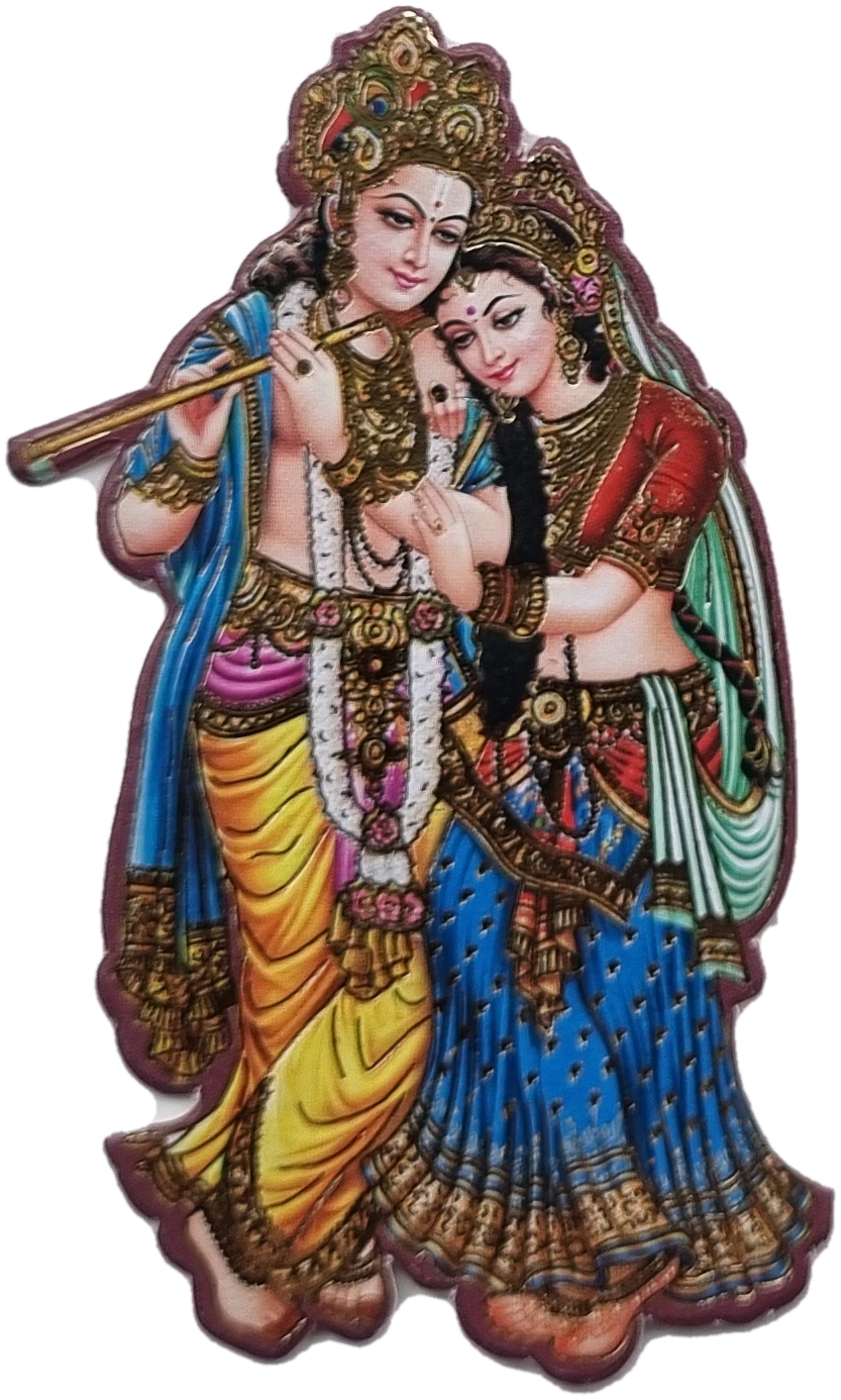 Radha Krishna emblem for Semi Box Ganesh Ji Hindu Jain invitation Cards SK-3573