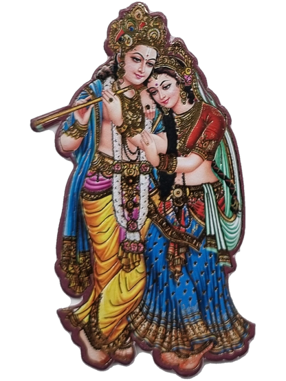 Radha Krishna emblem for Semi Box Ganesh Ji Hindu Jain invitation Cards SK-3573