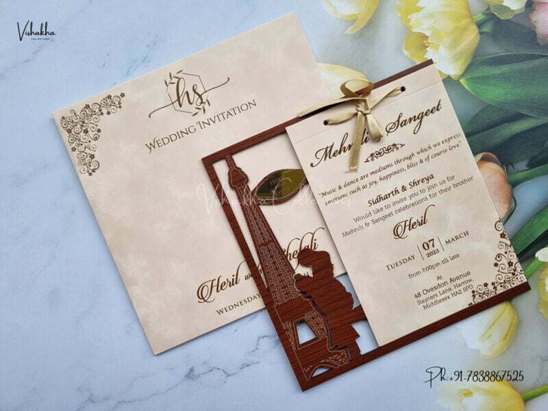 Designer Premium Customized Wedding Invitation Cards - N629