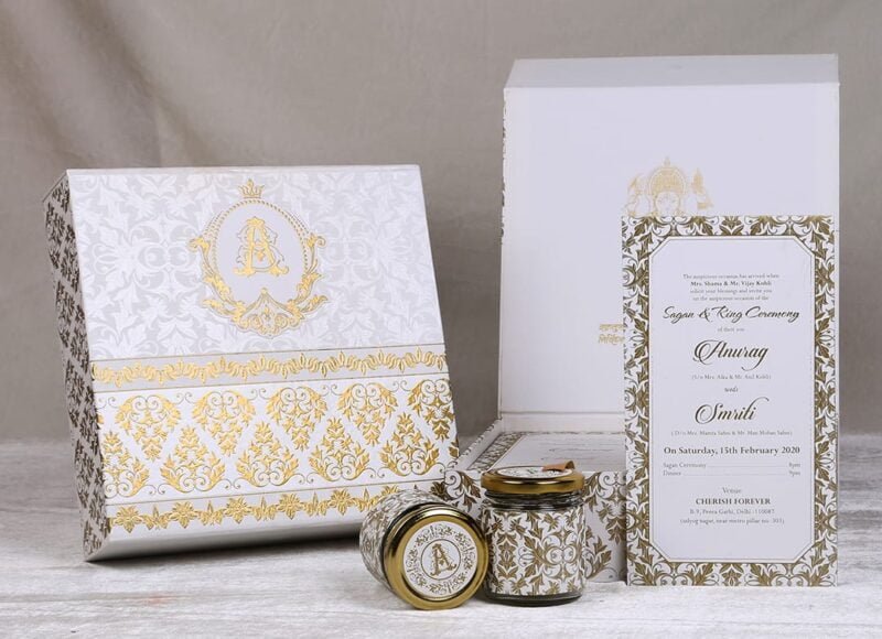 Golden Royal Art Designer Collectible Exclusive Wedding Invitaion Box