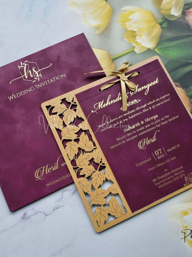 Designer Premium Customized Wedding Invitation Cards - N482C