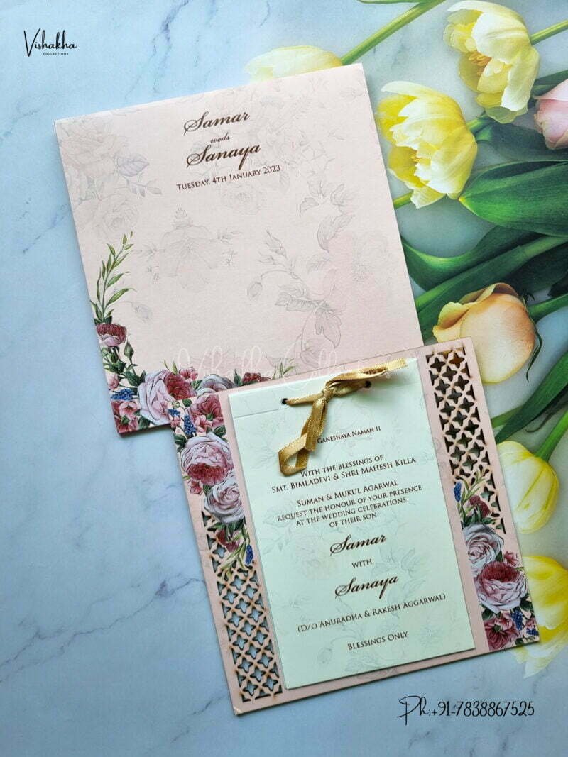 Designer Premium Customized Wedding Invitation Cards - MT3224