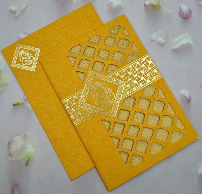 Laser Cut Yellow Wedding Invitation Card