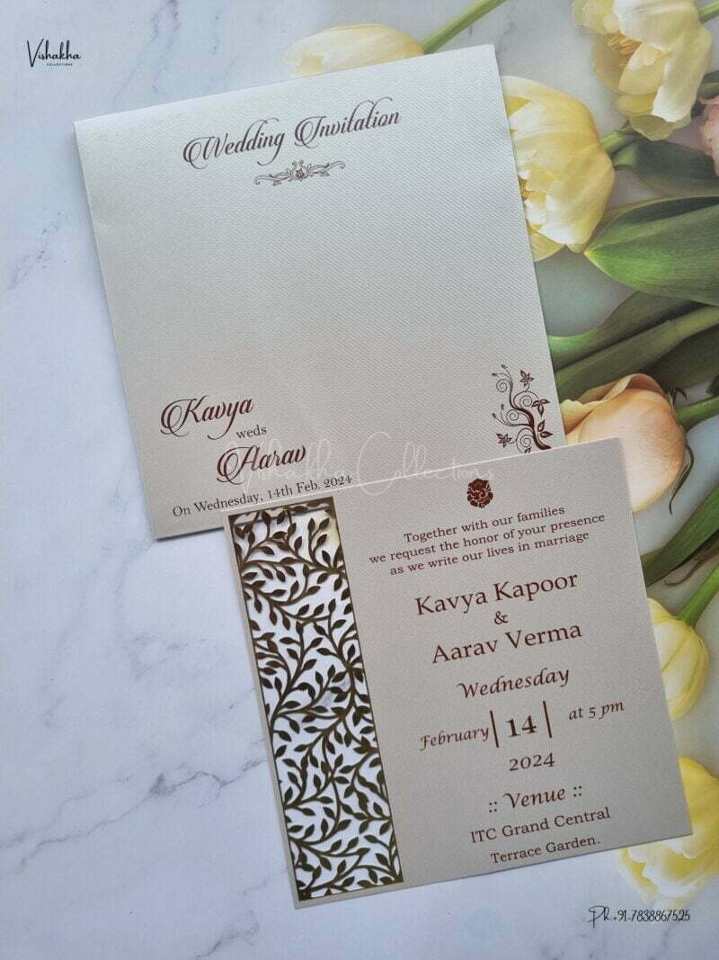 Designer Premium Customized Wedding Invitation Cards - A1923