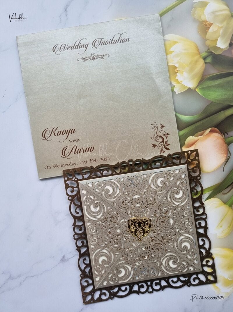 Designer Premium Customized Wedding Invitation Cards - A2818