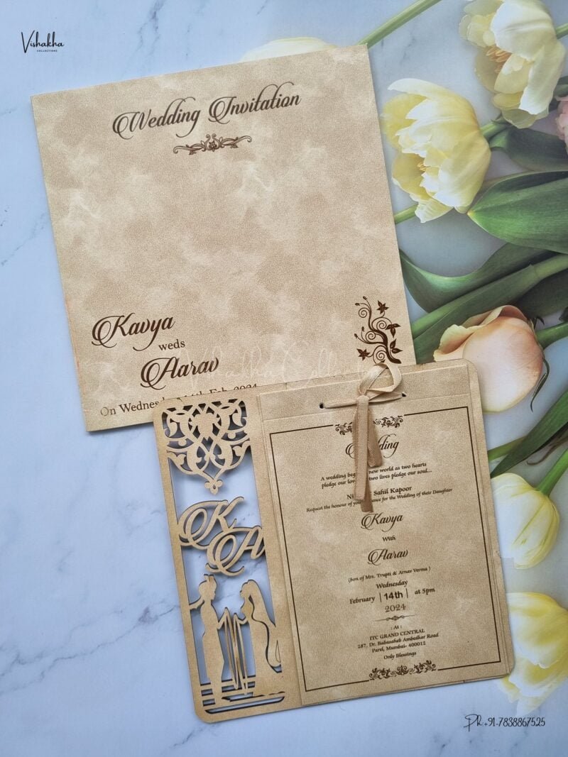 Designer Premium Customized Wedding Invitation Cards - A2819
