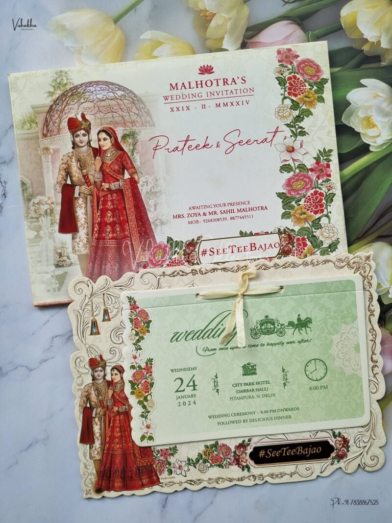 Designer Premium Customized Wedding Invitation Cards - ATS-3139