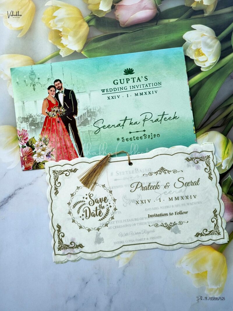 Designer Premium Customized Wedding Invitation Cards - ATS-8148