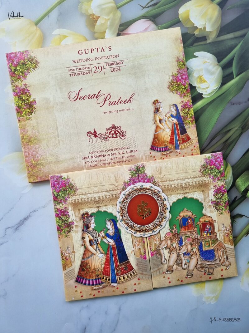 Designer Premium Customized Wedding Invitation Cards - ATS-946