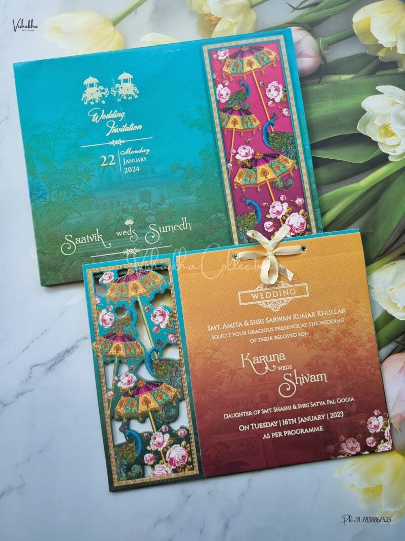 Designer Premium Customized Wedding Invitation Cards - CR-1077