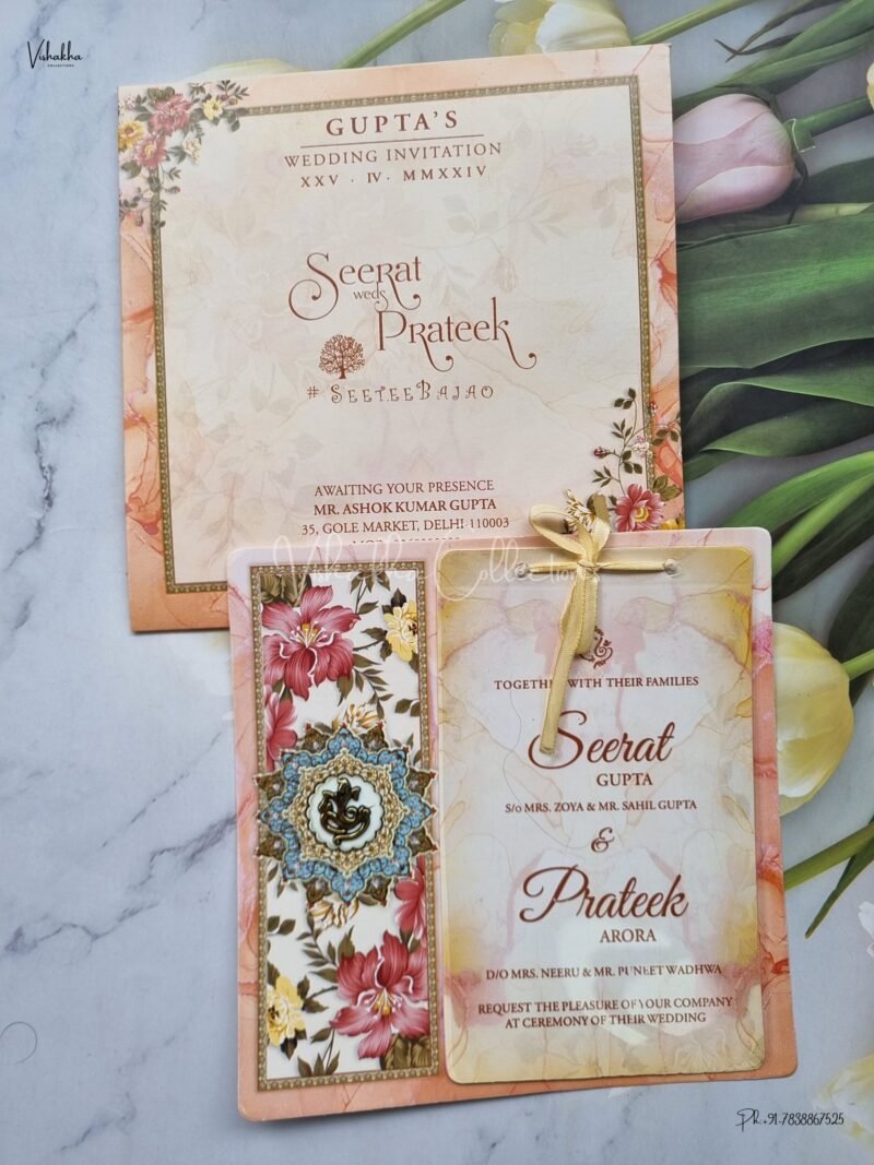 Paper Laser Cut Mandala Themed Flower Themed Hindu Wedding Muslim Wedding Christian Wedding Sikh Wedding invitation Cards - ATS-L3187