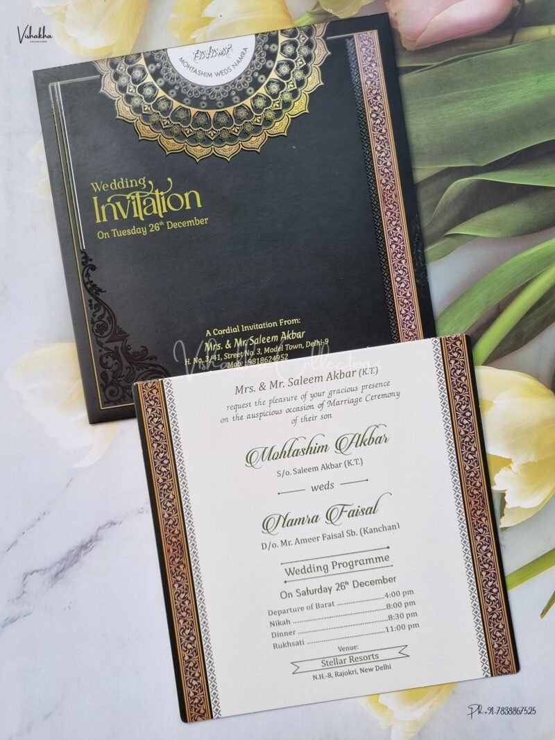 Mandala Themed Hindu Wedding Muslim Wedding Christian Wedding Sikh Wedding invitation Cards - EJ3042
