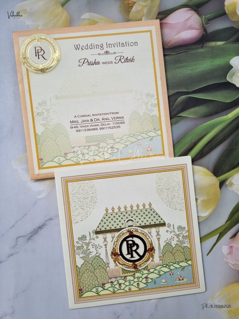Flower Themed Hindu Wedding Muslim Wedding Christian Wedding Sikh Wedding invitation Cards - EJ3212