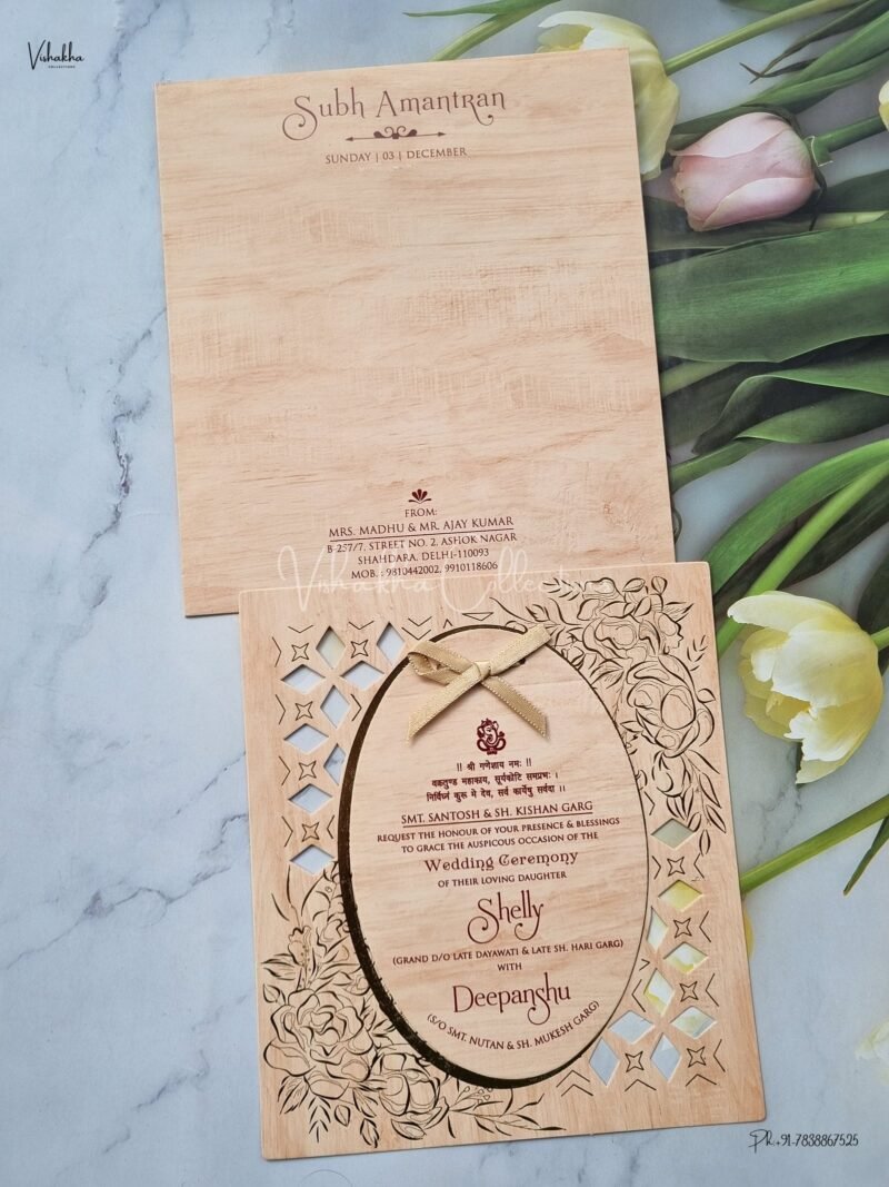 Paper Laser Cut Hindu Wedding Muslim Wedding Christian Wedding Sikh Wedding invitation Cards - EJ-3764