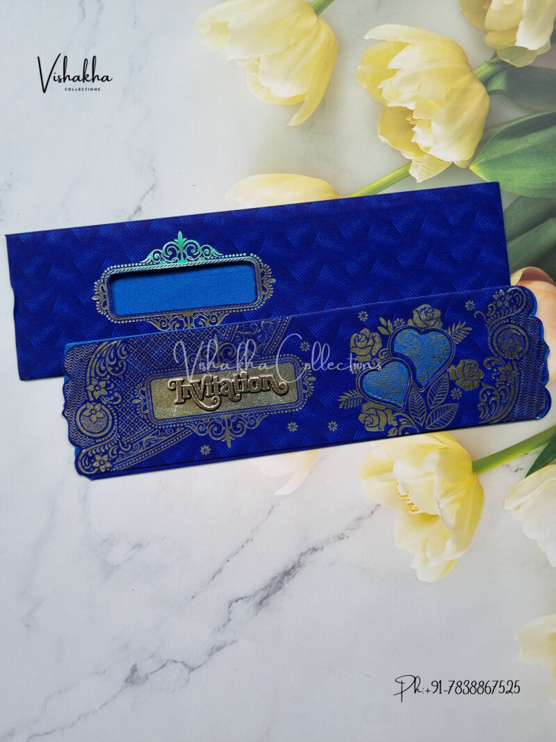 Blue piano Style paper scroll Invite