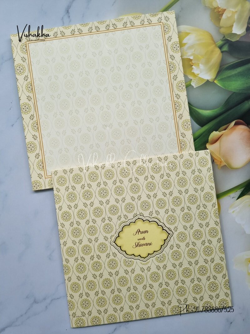 Cream and yellow floral Wedding Invitation Card