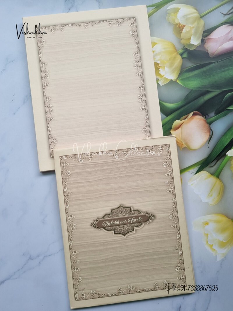 Light brown floral hardboard Shadi card