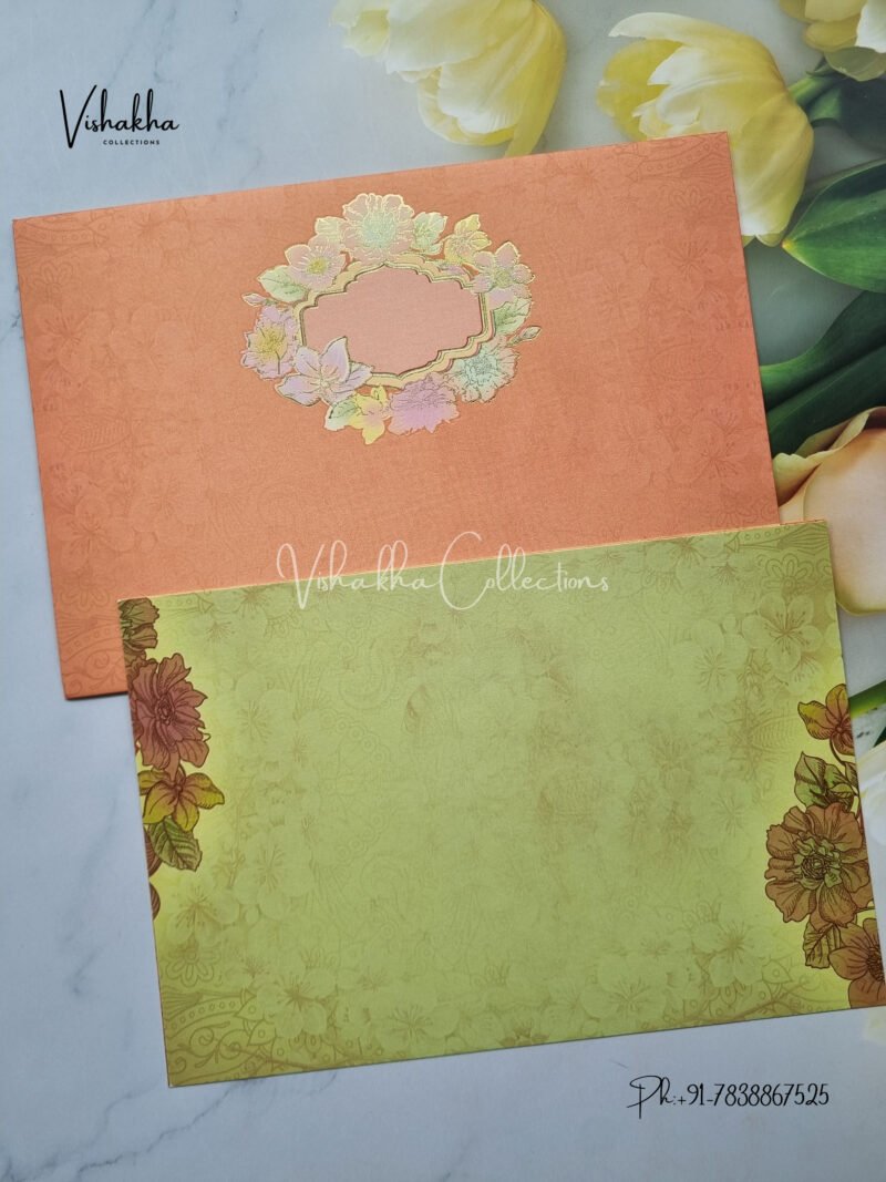 Peach Floral Invitation card