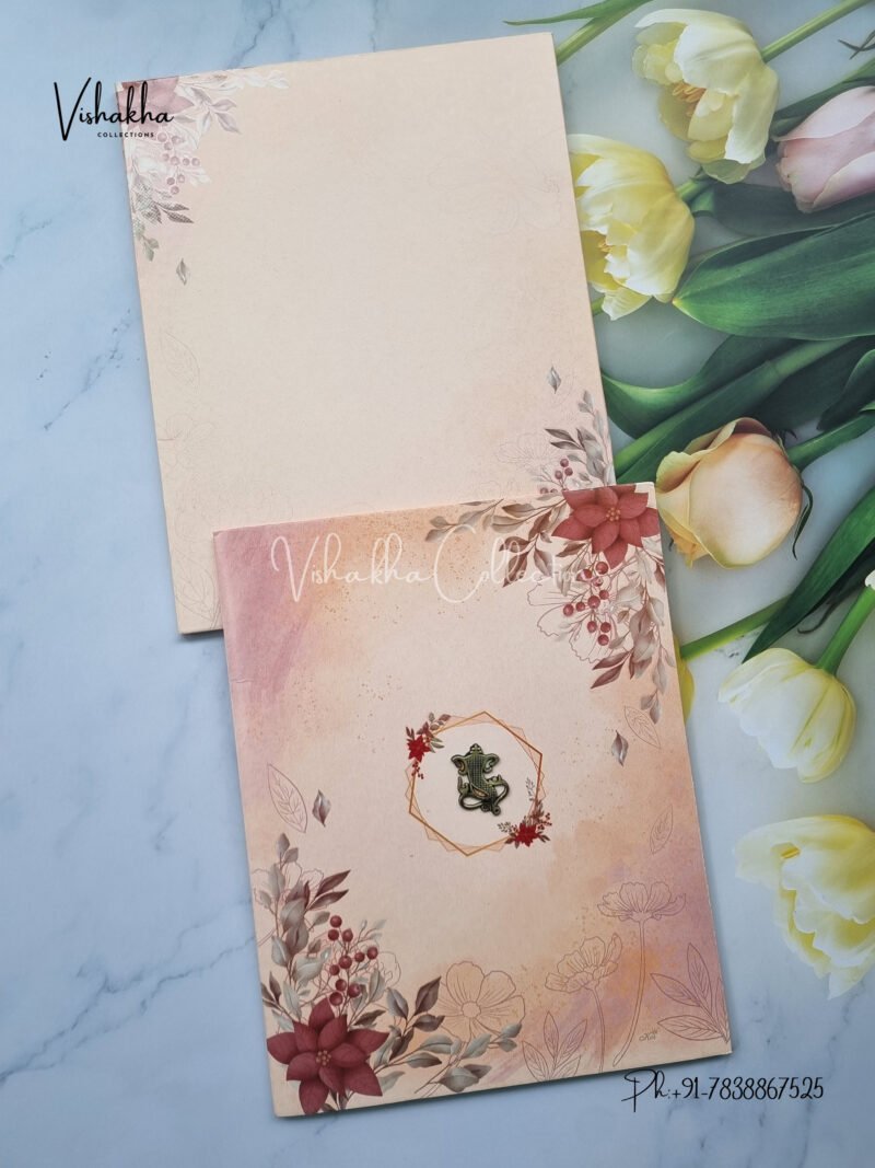 Peach Flower Pattern Invitation