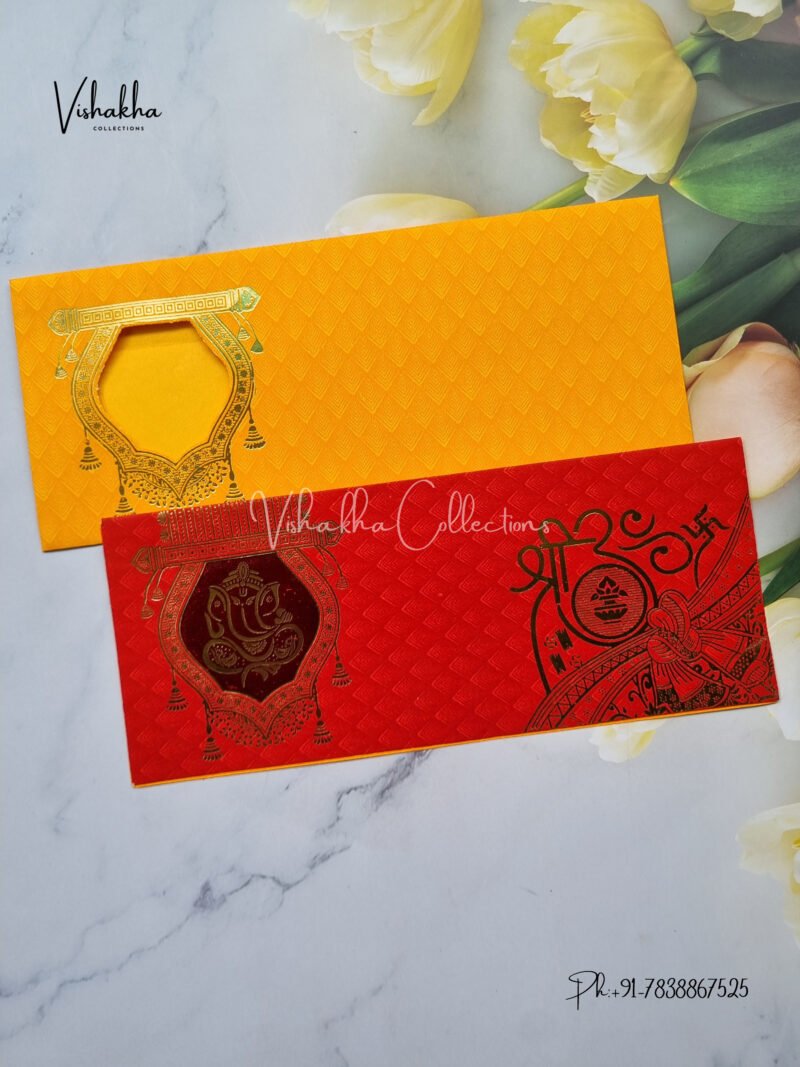 Red and Yellow Ganesh Invitation card