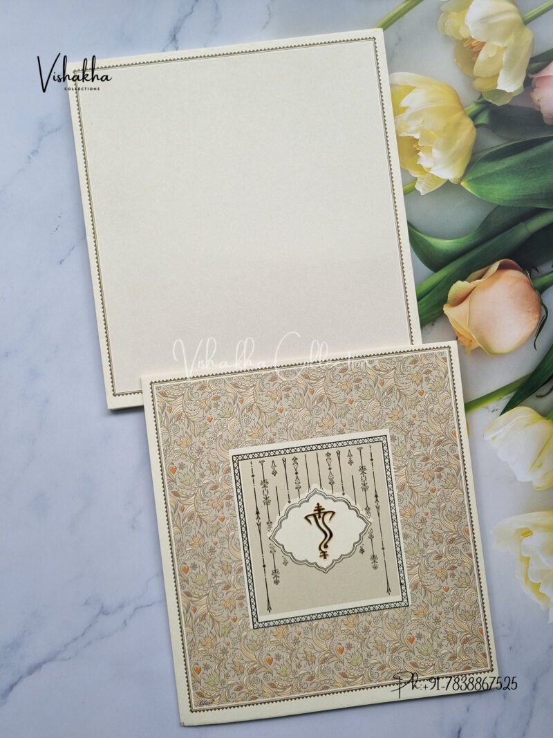 Very Light Pastel Green Floral Pattern Wedding Invitation Card