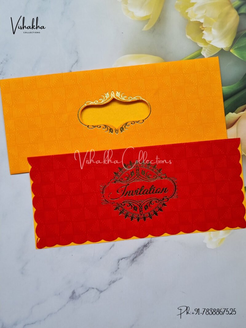 Yellow and Red window Wedding invite