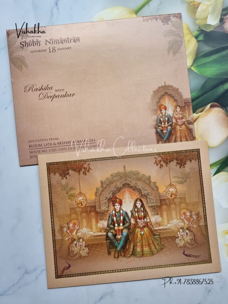 Barat Dulah Dulhan Hindu invitation Cards EJ-4118