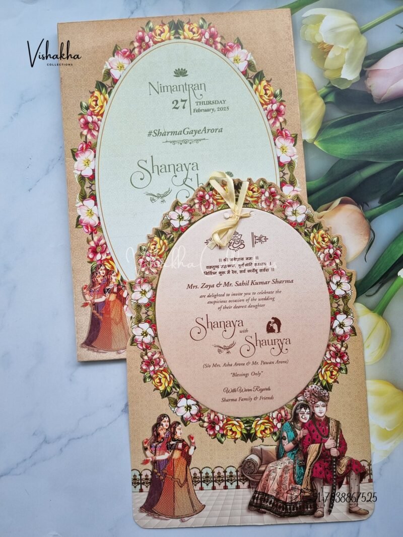 Barat Semi Box Dulah Dulhan Hindu invitation Cards ATS-L4106