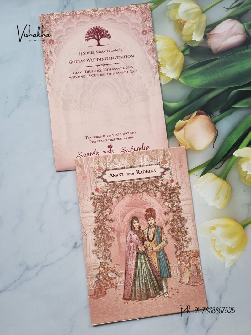 Dulah Dulhan Themed Hindu Wedding invitation Cards - CR-5009