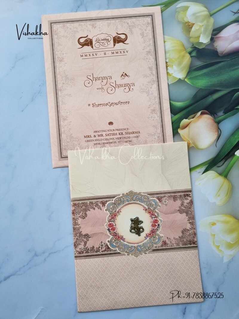 Flower Hindu invitation Cards ATS-9119