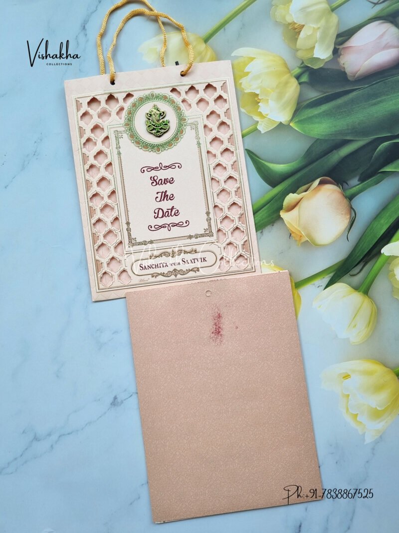 Flower Themed Hindu Wedding Carry Bag Style Wedding invitation Cards - CR-5030