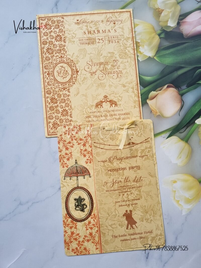 Hindu invitation Cards ATS-1559CREAM