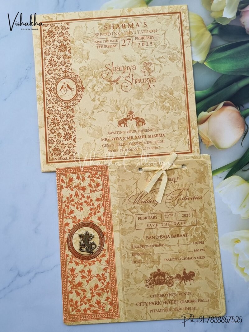 Hindu invitation Cards ATS-1560CREAM