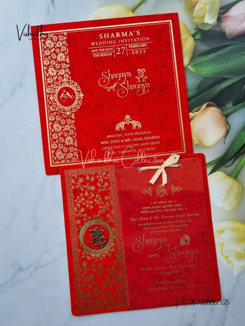 Hindu invitation Cards ATS-1560RED