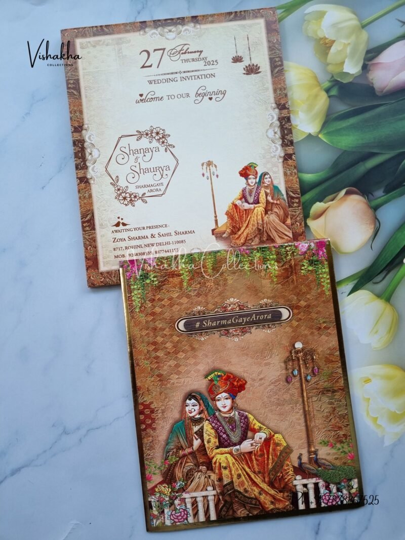 Semi Box Dulah Dulhan Hindu invitation Cards ATS-5138