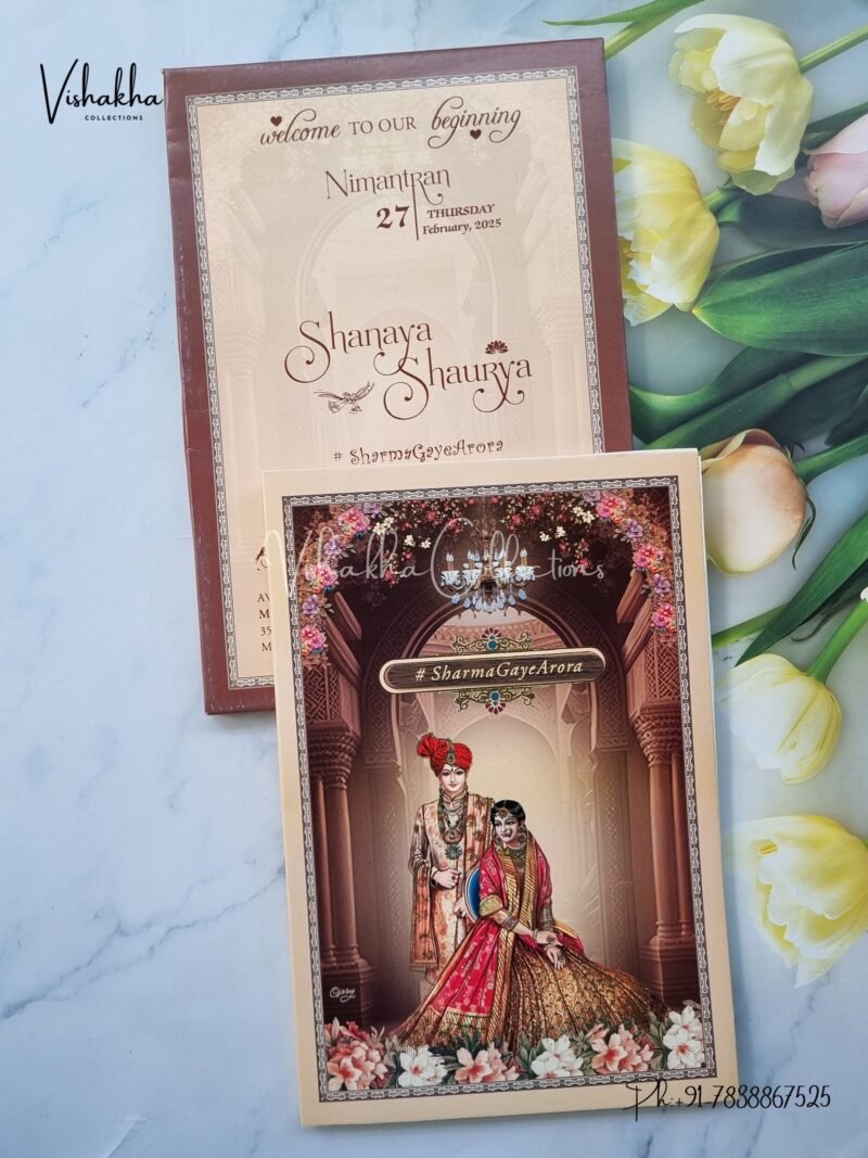 Semi Box Dulah Dulhan Hindu invitation Cards ATS-NP5130