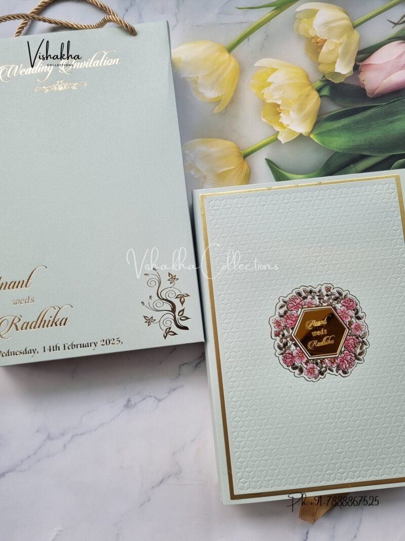 Flower Hindu Muslim Christian Jain Sikh Exclusive Wedding Boxes invitation Cards SN-2745