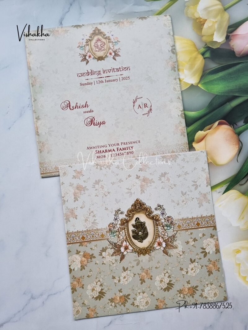 Flower Hindu invitation Cards NA-1124-109