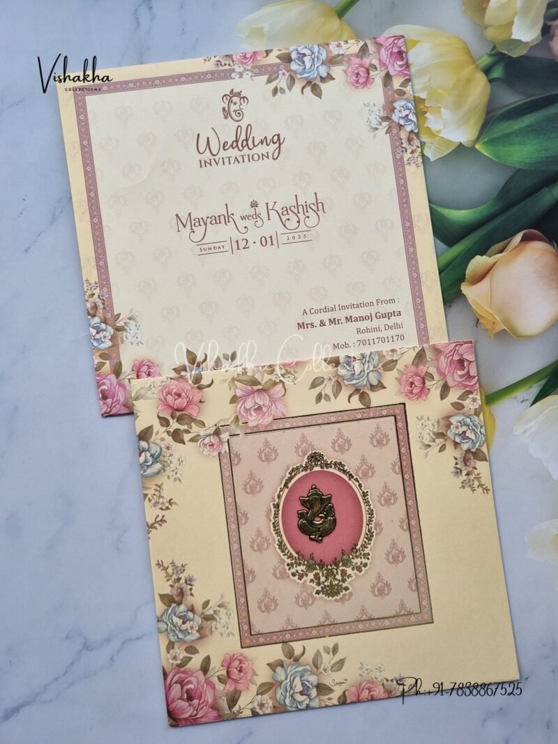 Flower Hindu invitation Cards NA-1124-57