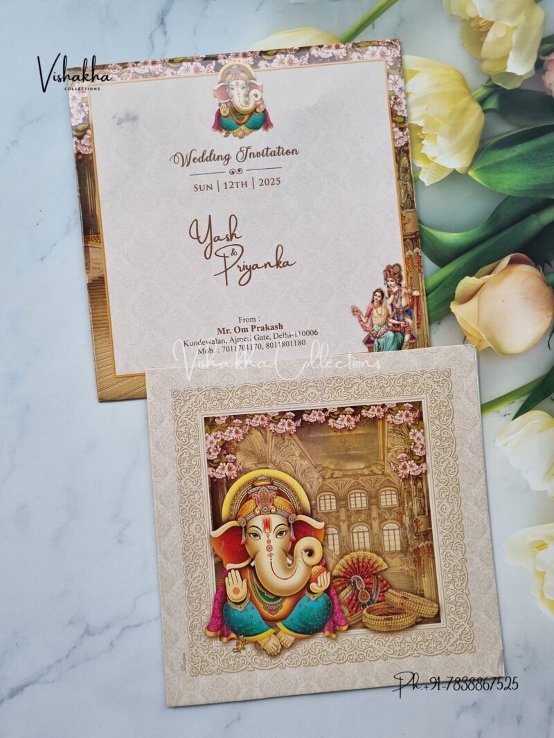 Ganesh Ji Dulah Dulhan Hindu invitation Cards NA-1124-110