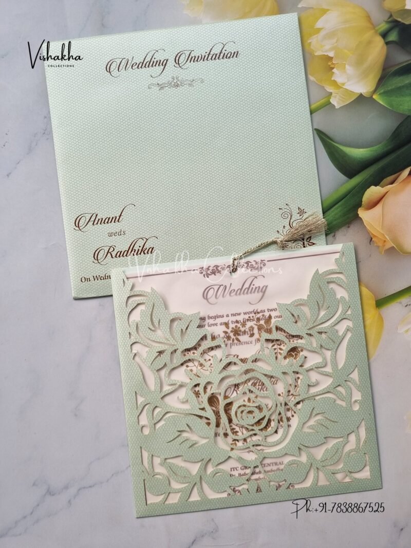 Hindu Muslim Christian Sikh Laser Cut invitation Cards SN-2868