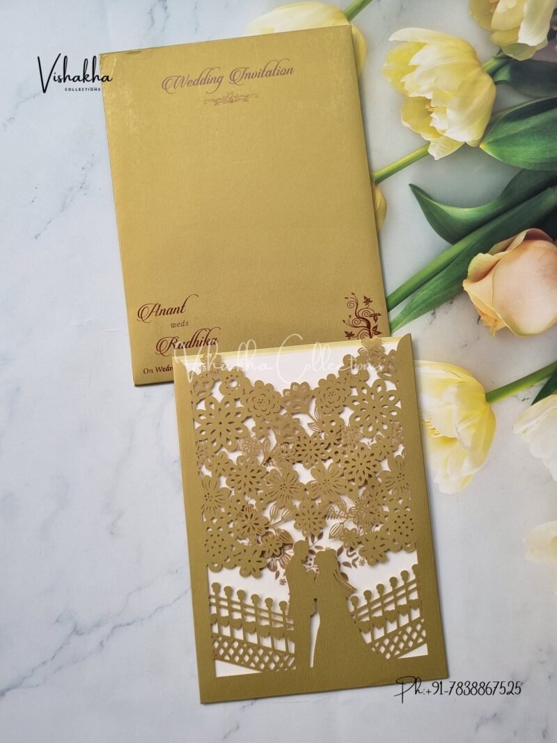 Unique Concept Dulah Dulhan Hindu Muslim Christian Sikh Laser Cut invitation Cards SN-2854