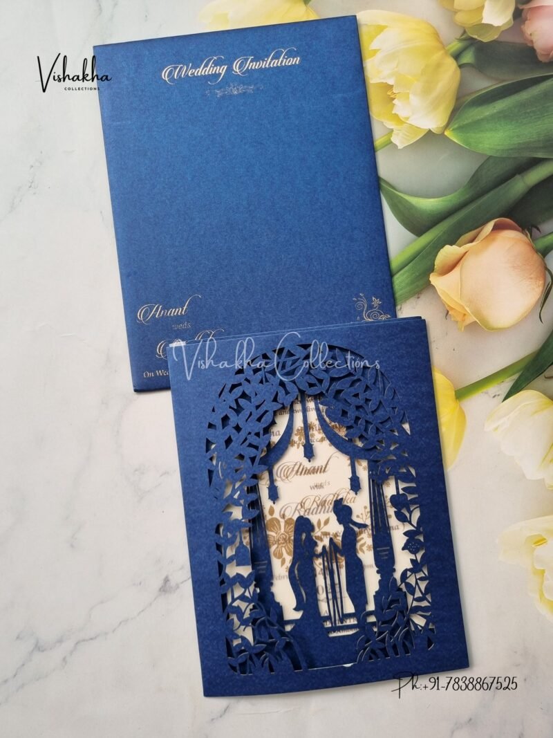 Unique Concept Dulah Dulhan Hindu Sikh Laser Cut invitation Cards SN-2805